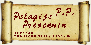 Pelagije Preočanin vizit kartica